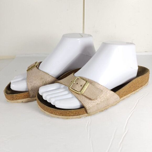 Birkenstock Women's Madrid EU 38 US 7 Light Pink Birko-Flor Slide Sandals Shoes - Picture 1 of 14